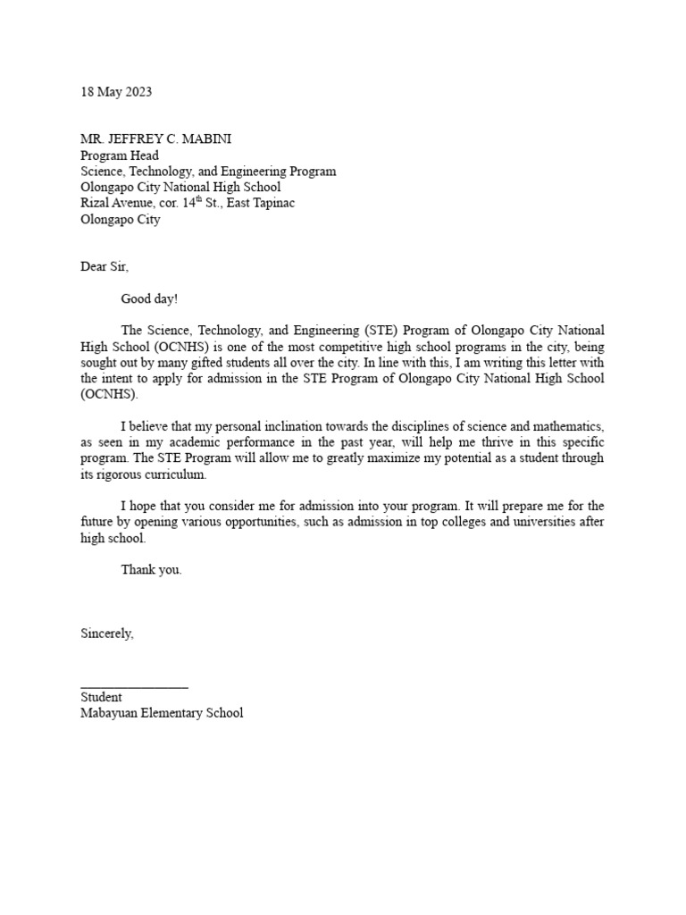 Letter of Intent - Template | PDF
