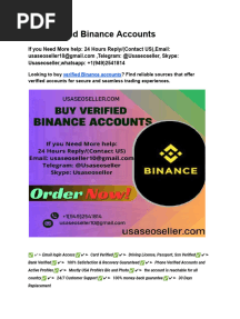 Buy Verified Binance Accounts