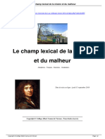 Le Champ Lexical de La Misere Et Du Malheur - A480