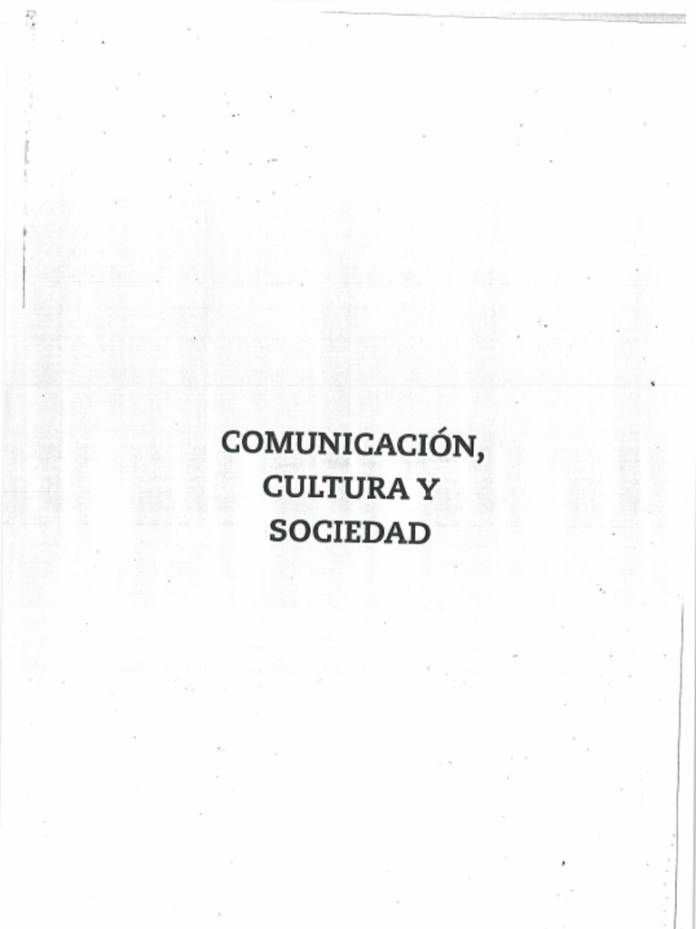 Comunicación Cultura Y Sociedad Pdf