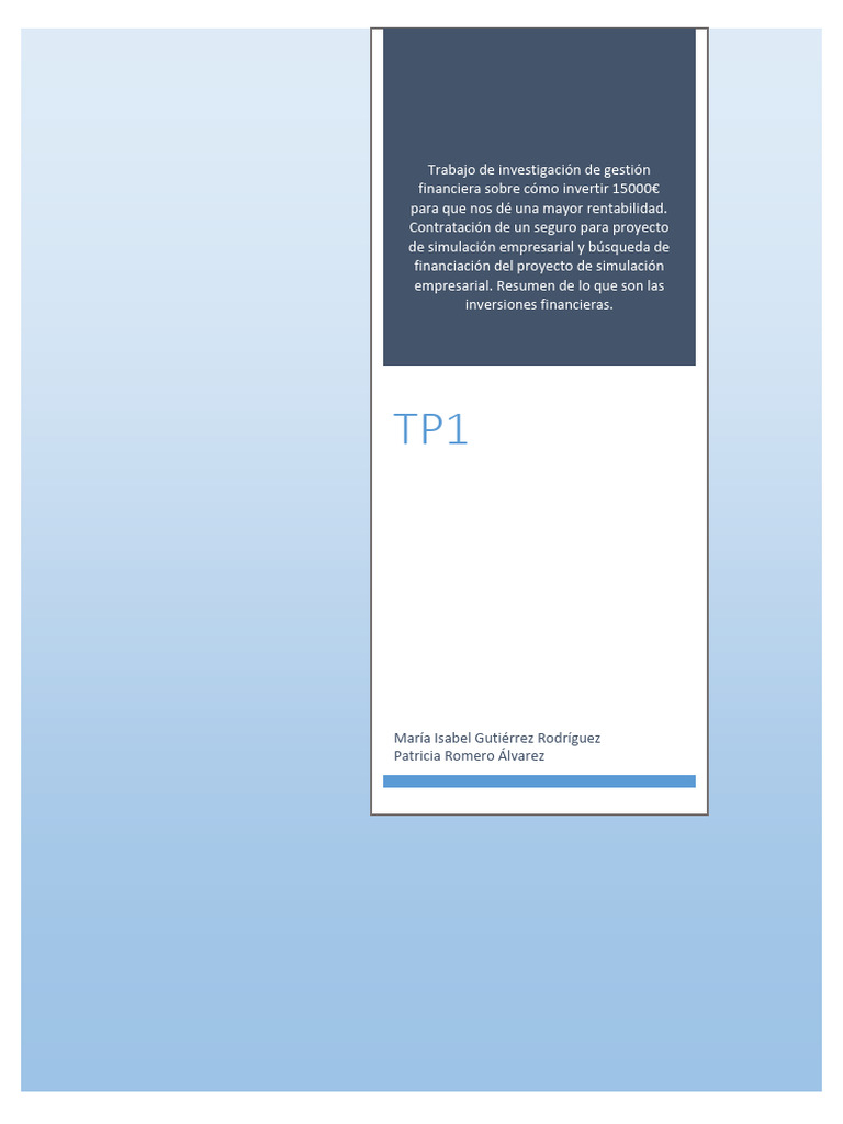 Trabajo TP1 | PDF | Renta Fija | Compartir (Finanzas)
