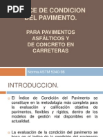 Indice de Condicion Del Pavimento