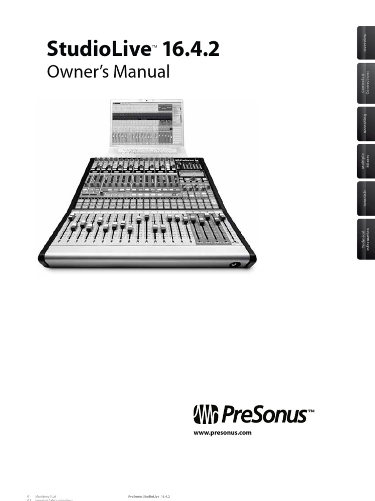 Mode D’Emploi Presonus Studiolive – GXRAJM