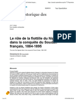 Le Rôle de La Flottille Du Niger Dans La Conquête Du Soudan Français, 1884-1895