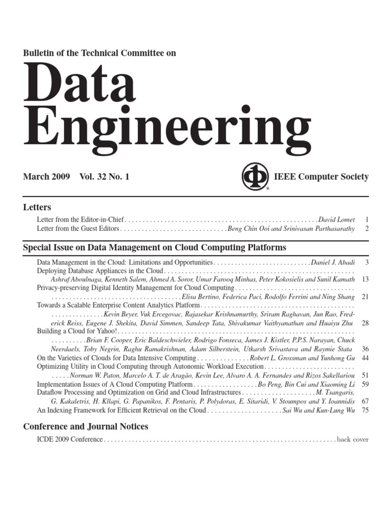 Data Management in The Cloud - Limitations and Opportunities | PDF