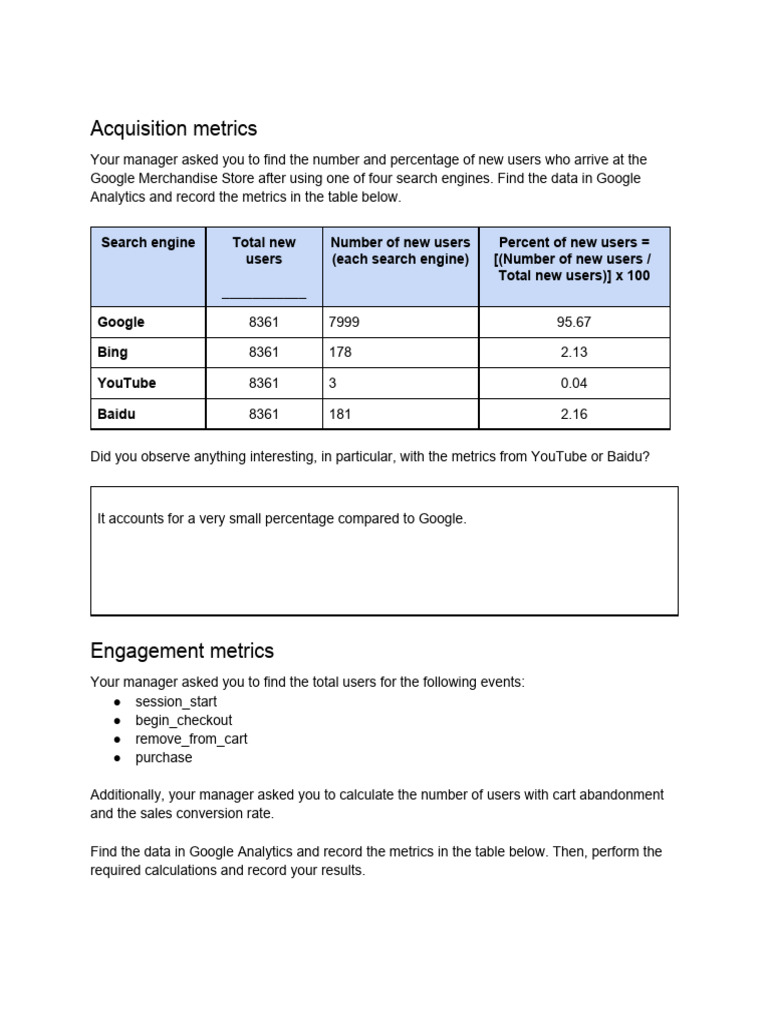 Activity Template - Metrics For January | PDF