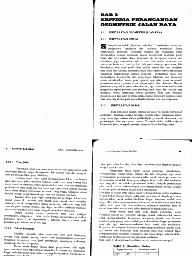 Konstruksi Jalan Raya Buku 1 Geometrik Jalan 30 94 Pdf