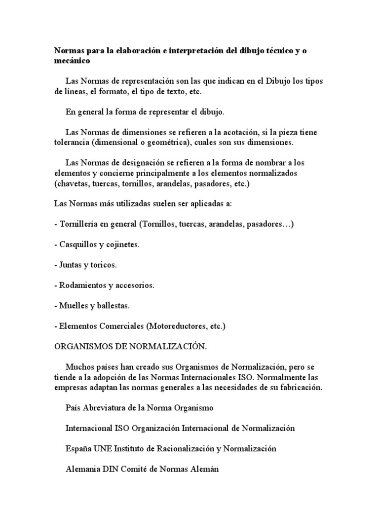 Normas para La Elaboración e Interpretación Del Dibujo Técnico y o ...
