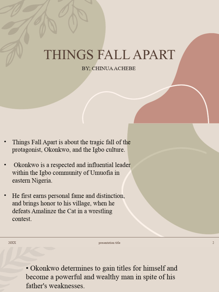 Things Fall Apart: Okonkwo's Tragic Journey | PDF | Home &amp; Garden | History