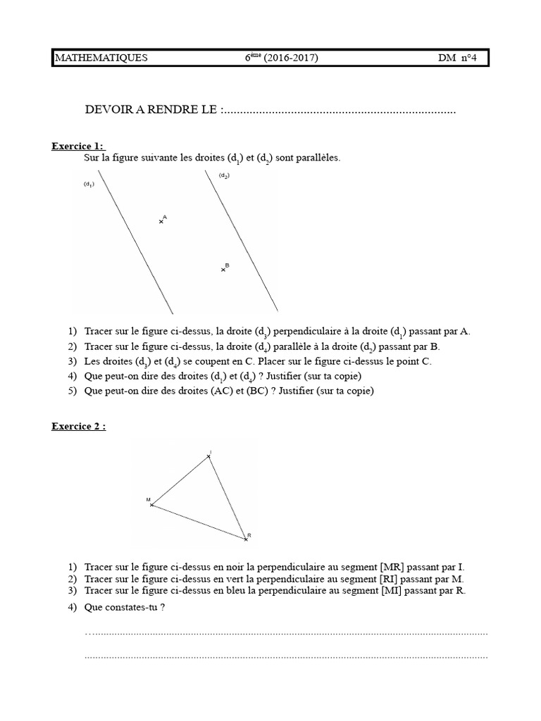 Devoir A Rendre Le