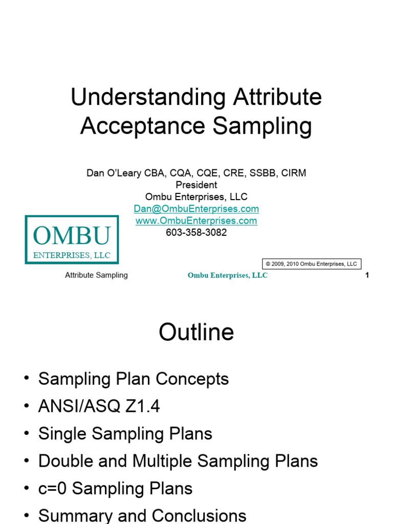 Understanding Attribute Acceptance Sampling | PDF | Sampling ...