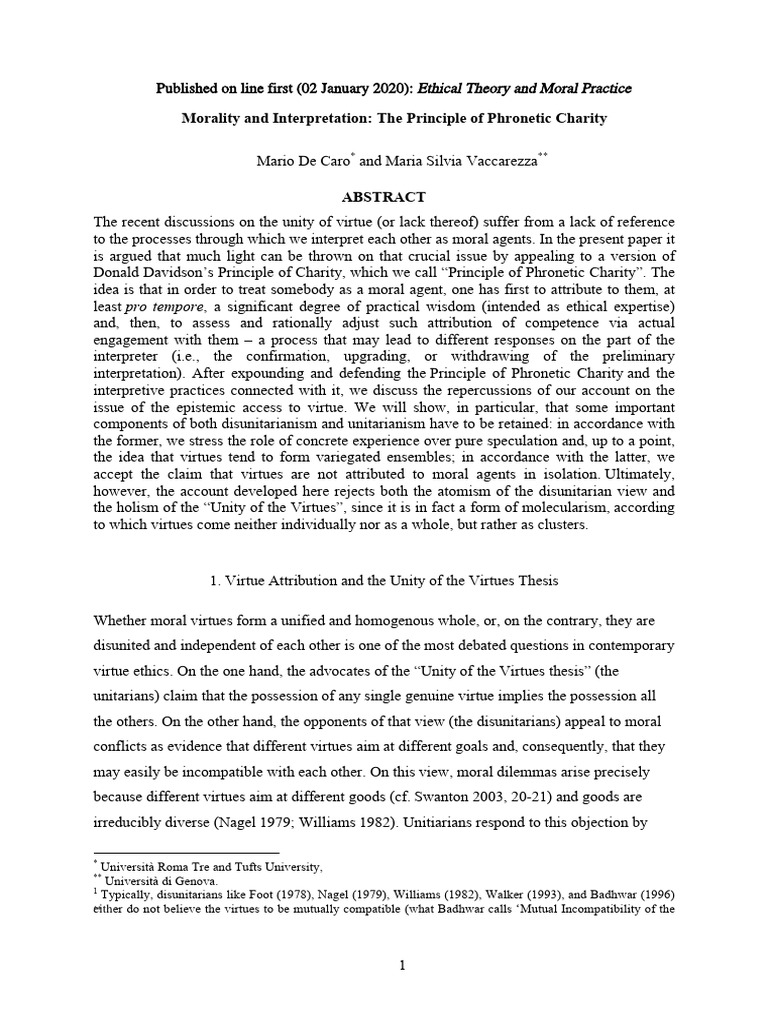 Ethical Theory and Moral Practice Morali | PDF | Virtue | Rationality
