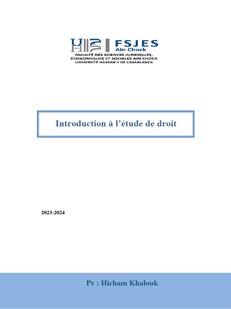 Introduction au Droit : Concepts et Règles | PDF | Traité | Loi