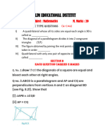 Muslim Educational Institut: Class 9 Subject: Mathematics M. Marks: 20