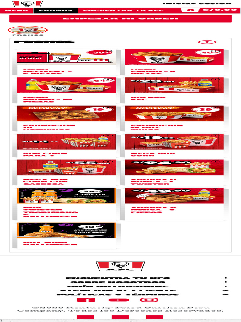 Promociones y Ofertas KFC Perú | PDF | Comida rápida | Restaurantes de ...