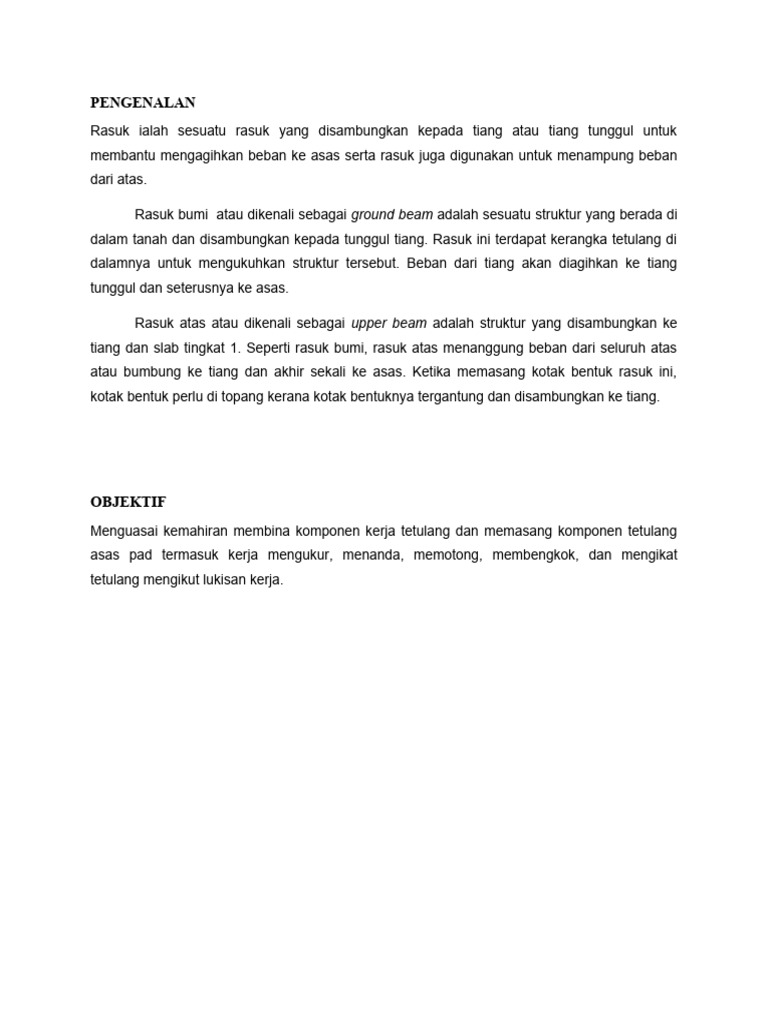 Pengenalan dan Prosedur Rasuk Bangunan | PDF | Griya & Taman ...