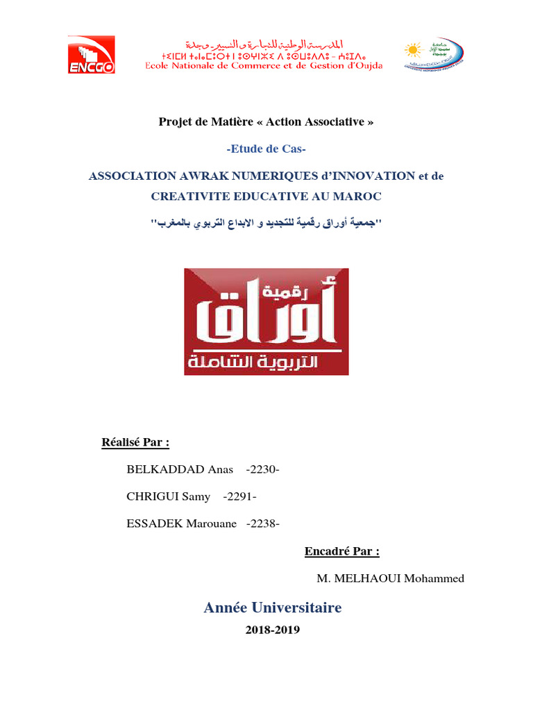 Action Associative : Étude de l'Association Awrak | PDF | Enseignement