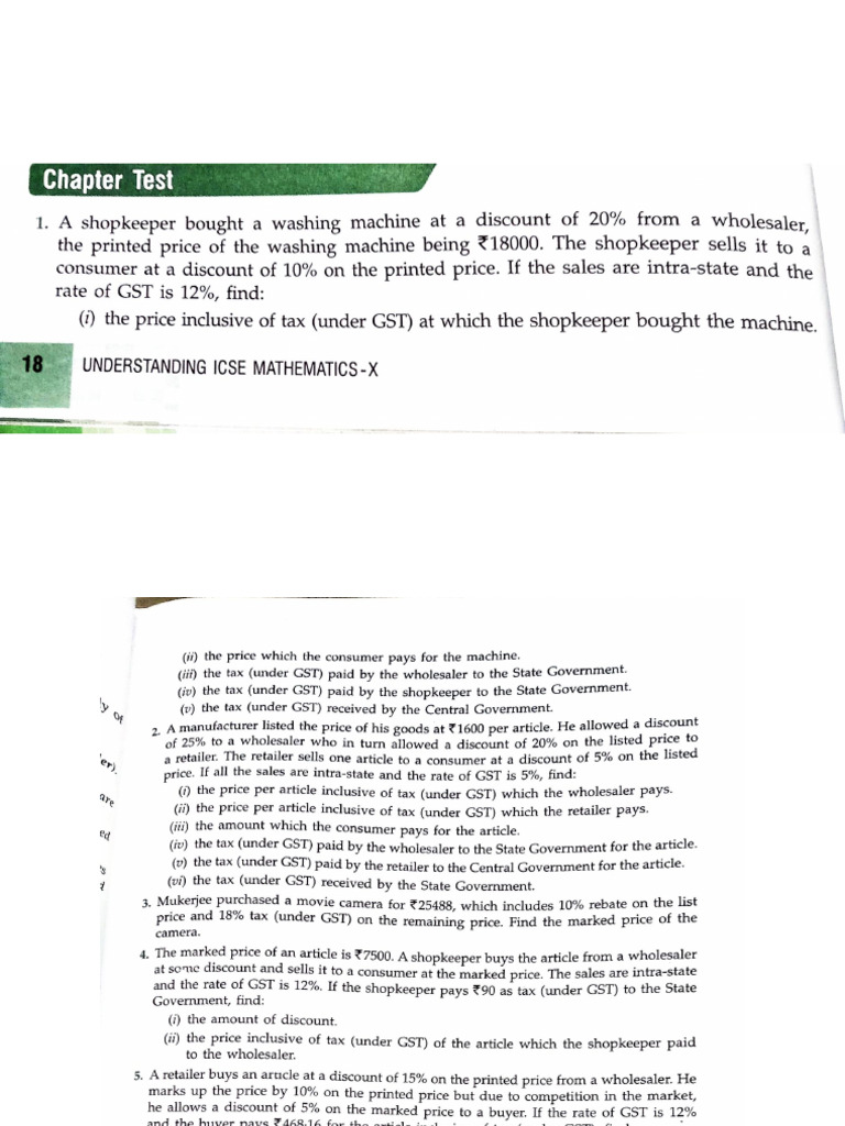 Gst Chapter Test Pdf