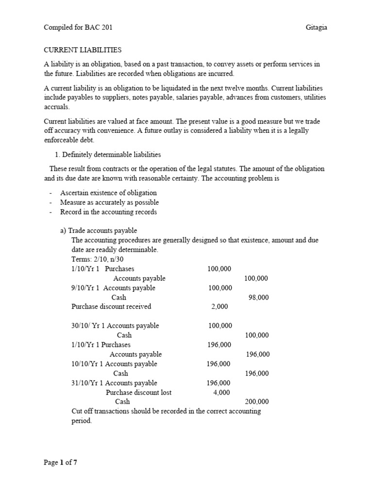 Understanding Current Liabilities in Accounting | PDF | Balance Sheet ...