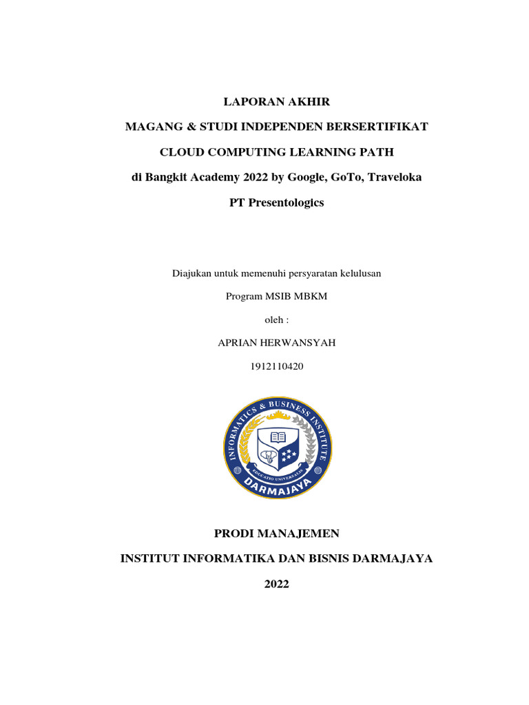 Laporan Magang Cloud Computing 2022 | PDF