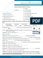 Asking and Giving Personal Information Interactive Worksheet