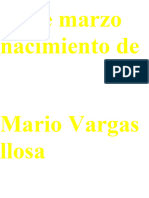 28 de Marzo Nacimiento de Mario Vargas Llosa