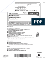 Edexcel GCSE Maths Foundation Paper 3 Calculator November 2022