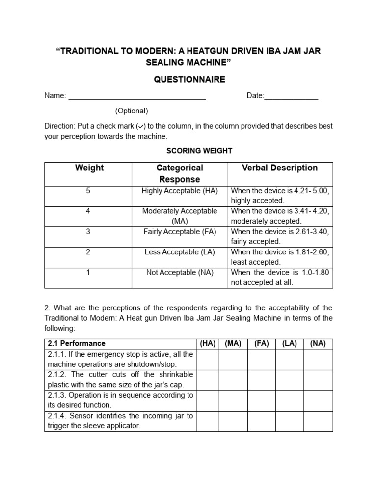 Iba Jam Jar Sealing Machine Survey | PDF | Electrical Engineering ...