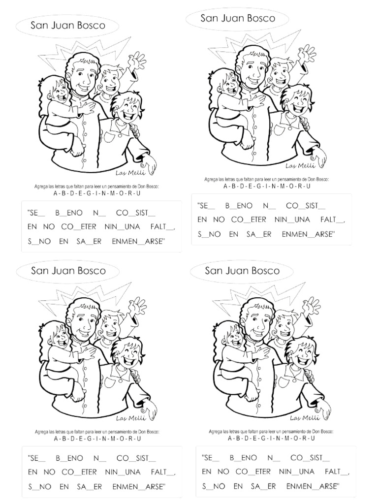 Actividades Para Imprimir Con Temática De Don Bosco Pdf