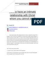 How To Have An Intimate Relationship With Christ Whom You Cannot See