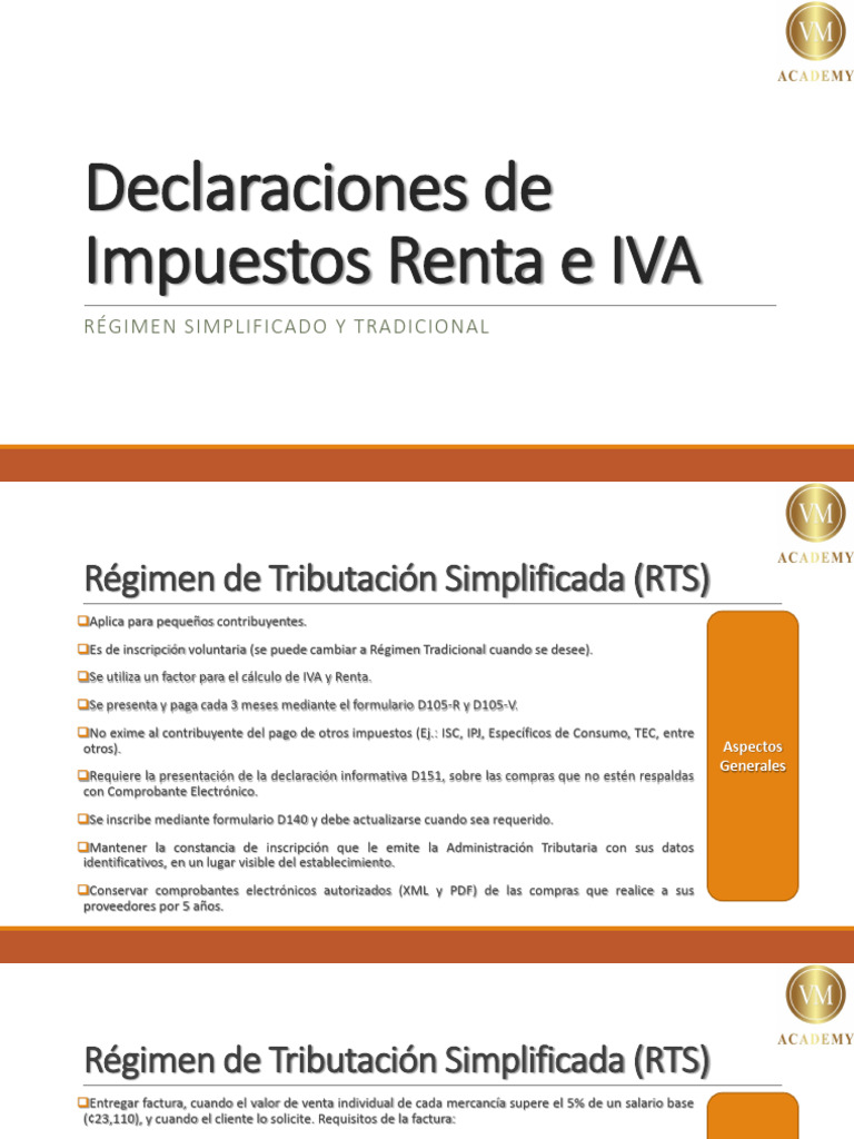 Charla Declaraciones IVA y Renta | PDF | Impuestos | Impuesto al valor ...