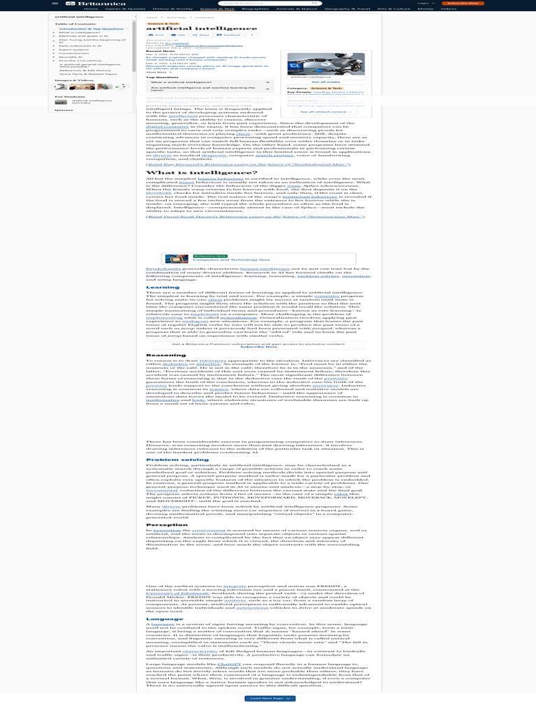 Intelligence intelligence overview