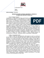 Resumo Estudo Linguístico - Página 24 e Libras em Contexto Página 45.