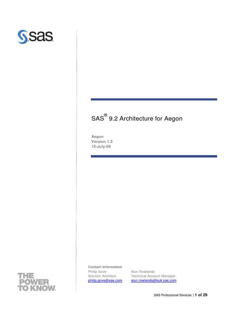 Aegon SAS Architecture v1 3 | PDF | Computer Network | Sas (Software)