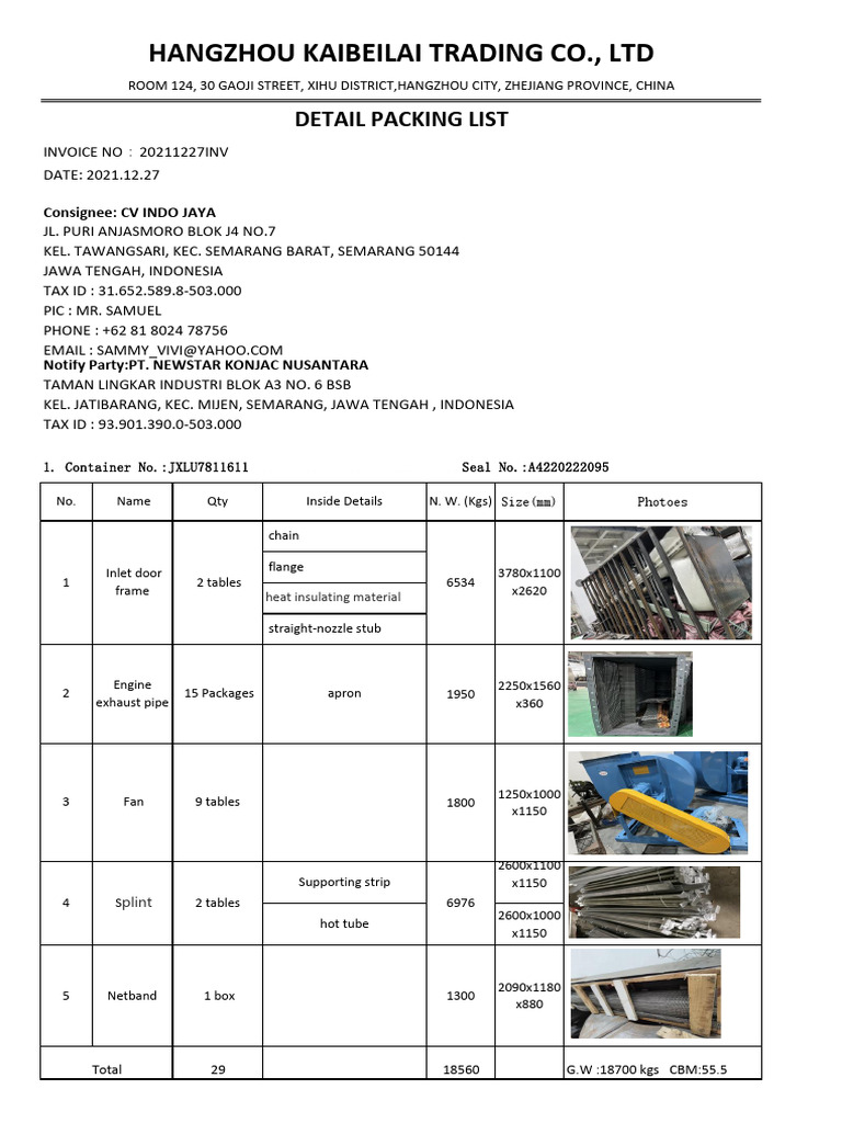 Industrial Shipping Manifest | PDF | Plumbing | Manufactured Goods