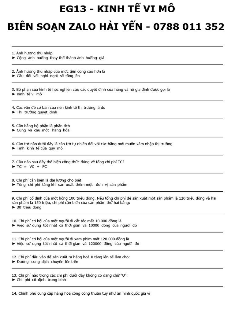 EG13 - KINH TẾ VI MÔ | PDF