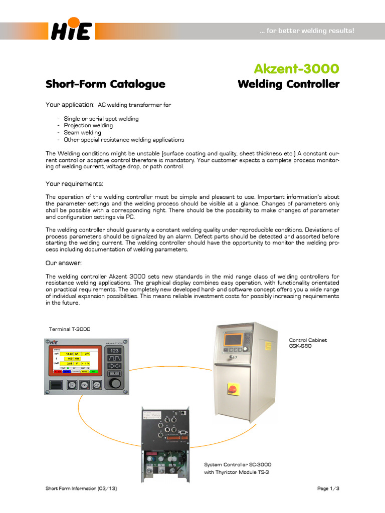 Akzent 3000 Welding Controller Overview | PDF | Welding | Construction