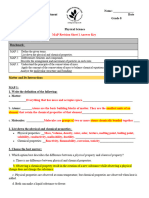 MAP-Physical Science Worksheet 1 Matter Answer Key