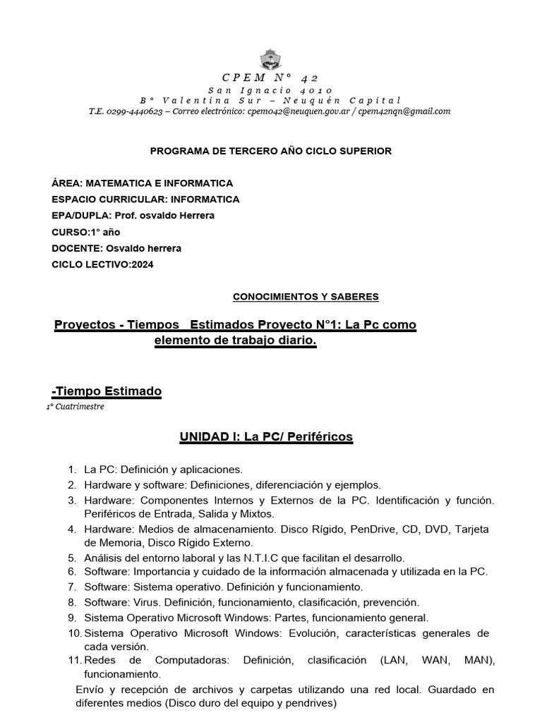 Programa De Tercer Ciclo