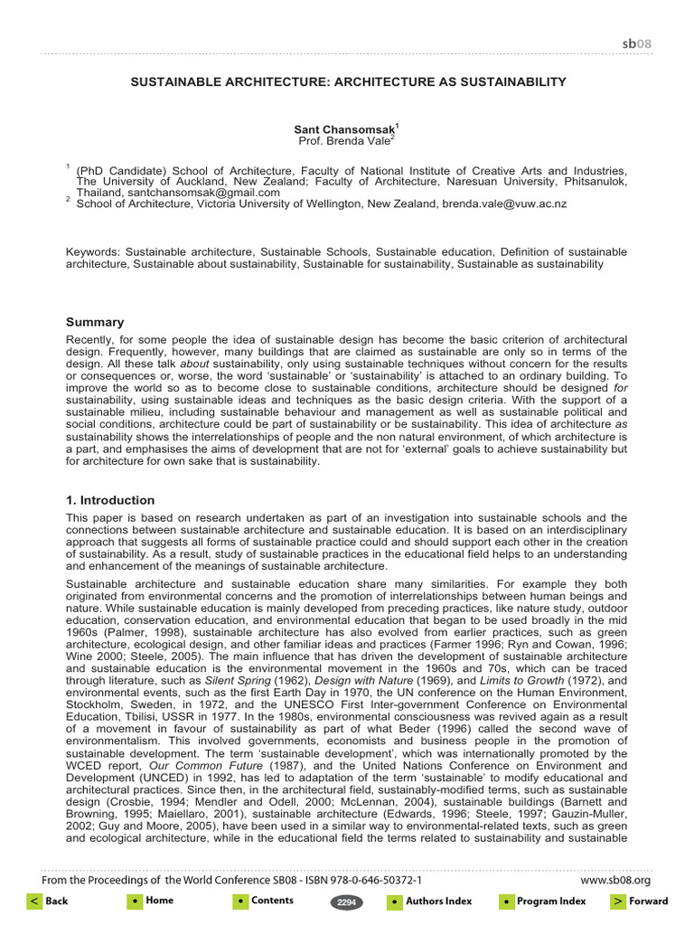 Sustainable Architecture Architecture As | PDF | Sustainability ...