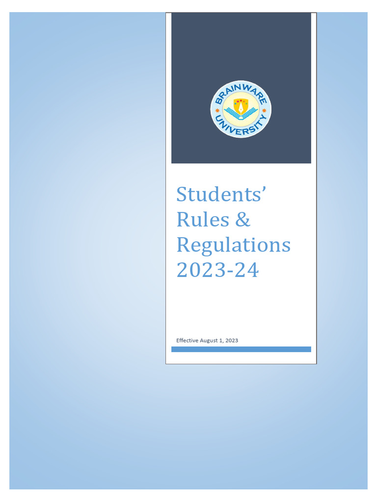 Student Rules and Regulations 2023-24 | PDF | Libraries | Clothing
