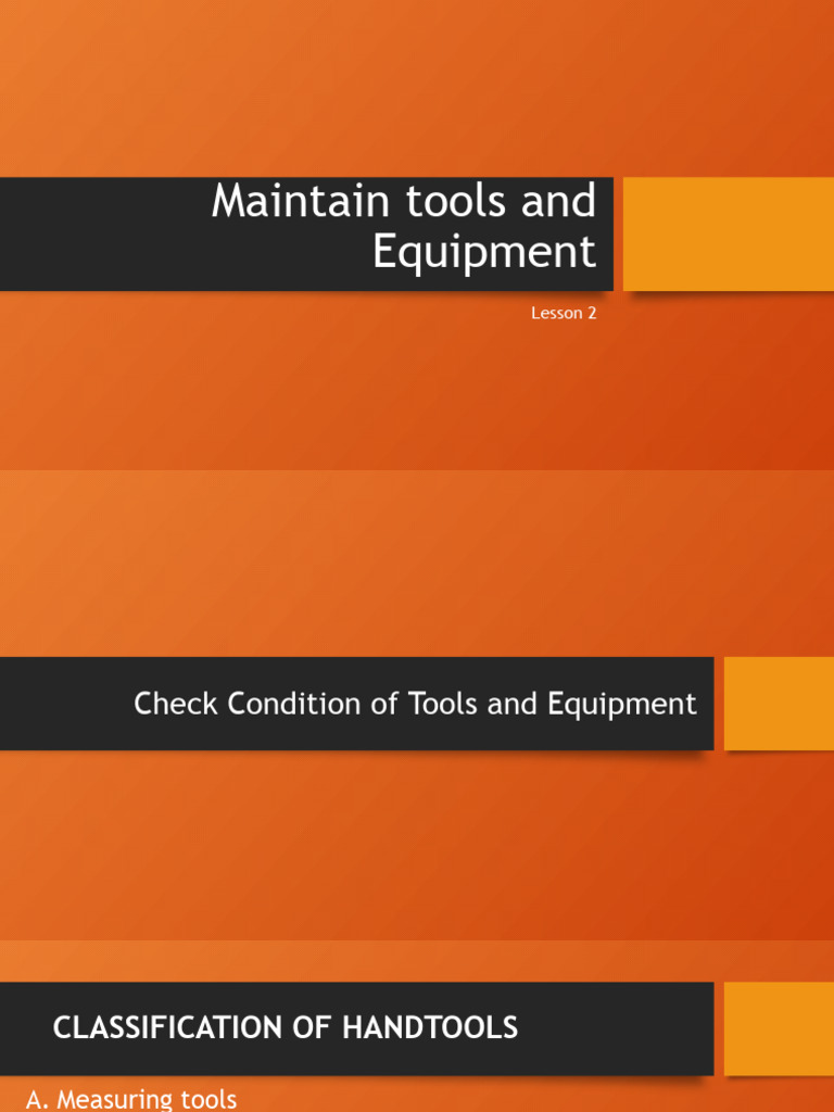 Maintain Tools and Equipment PDF Personal Protective Equipment Tools