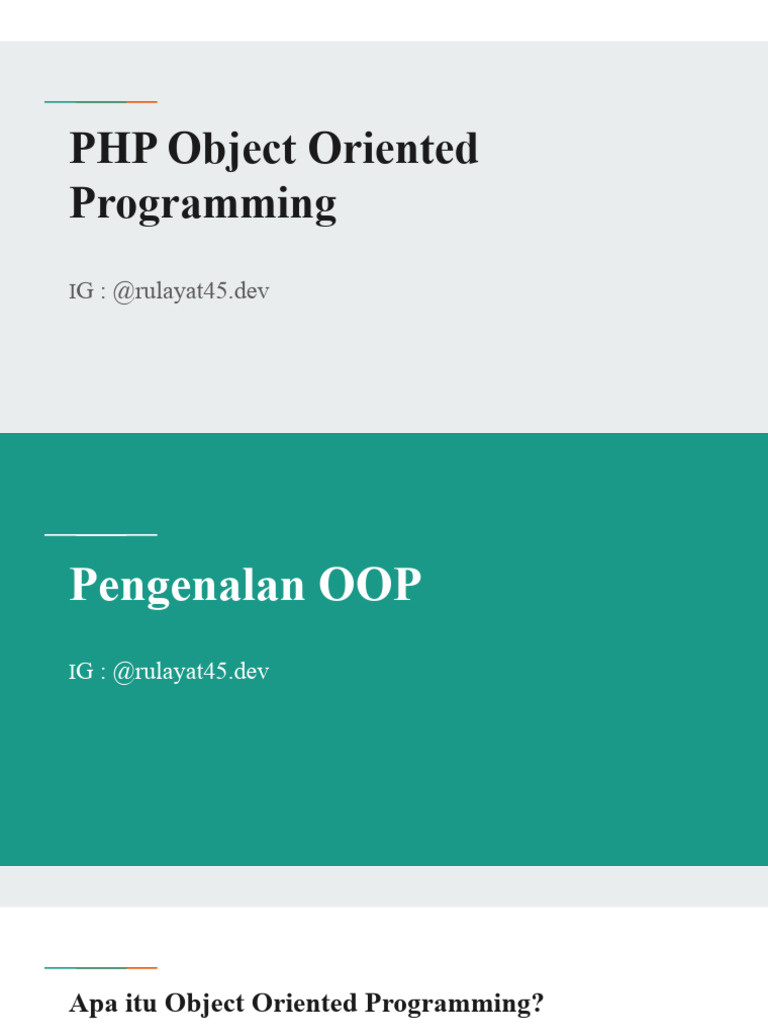 Panduan Lengkap OOP PHP | PDF