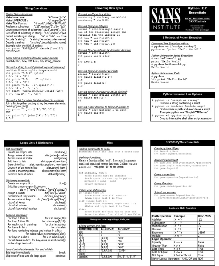 Python2 cheat sheet v2 pdf integer computer science string