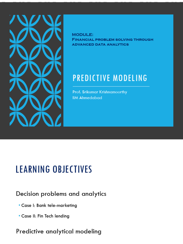 Predictive Modeling in Finance Analytics | PDF
