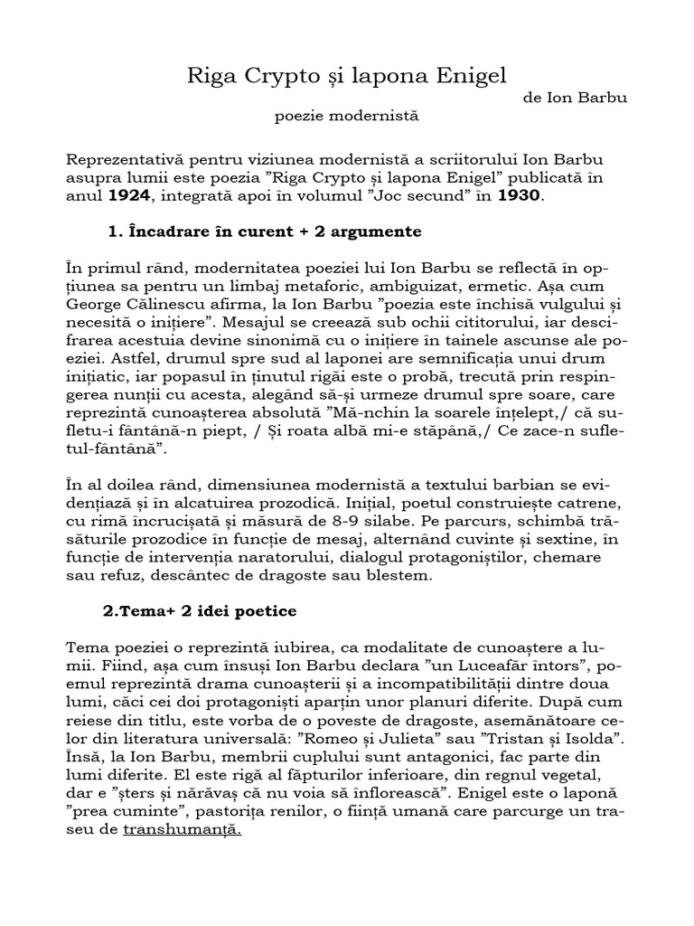 Riga Crypto Și Lapona Enigel | PDF