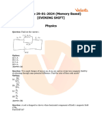 JEE Mains 2024 29 Jan Shift 2 Paper With Solutions (PDF)