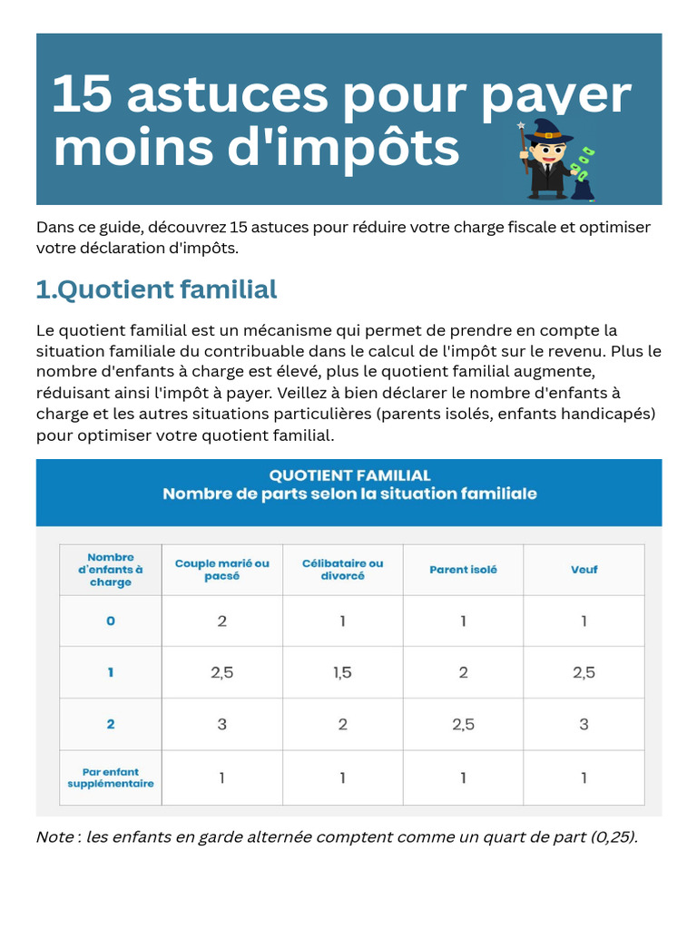 15 astuces pour réduire vos impôts | PDF | Impôts | Impôt sur le revenu