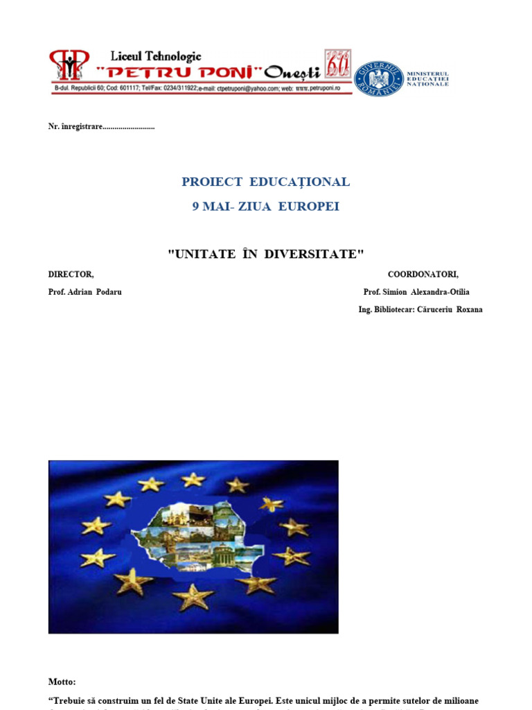 Ziua Europei Proiect | PDF