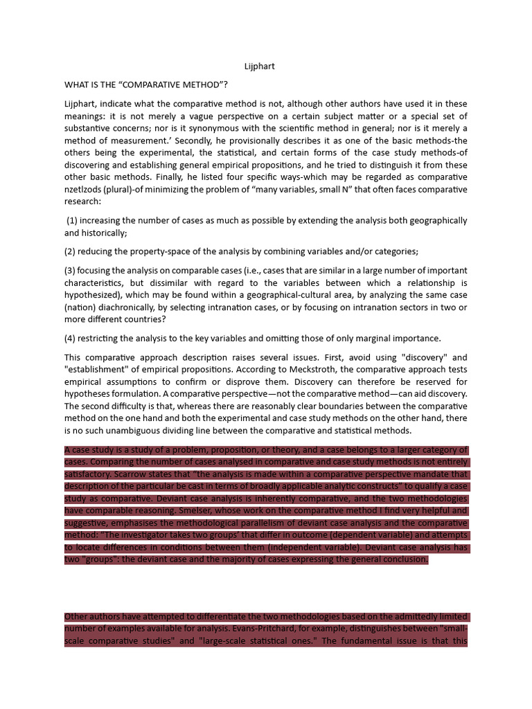 Understanding the Comparative Method | PDF | Statistics | Variance